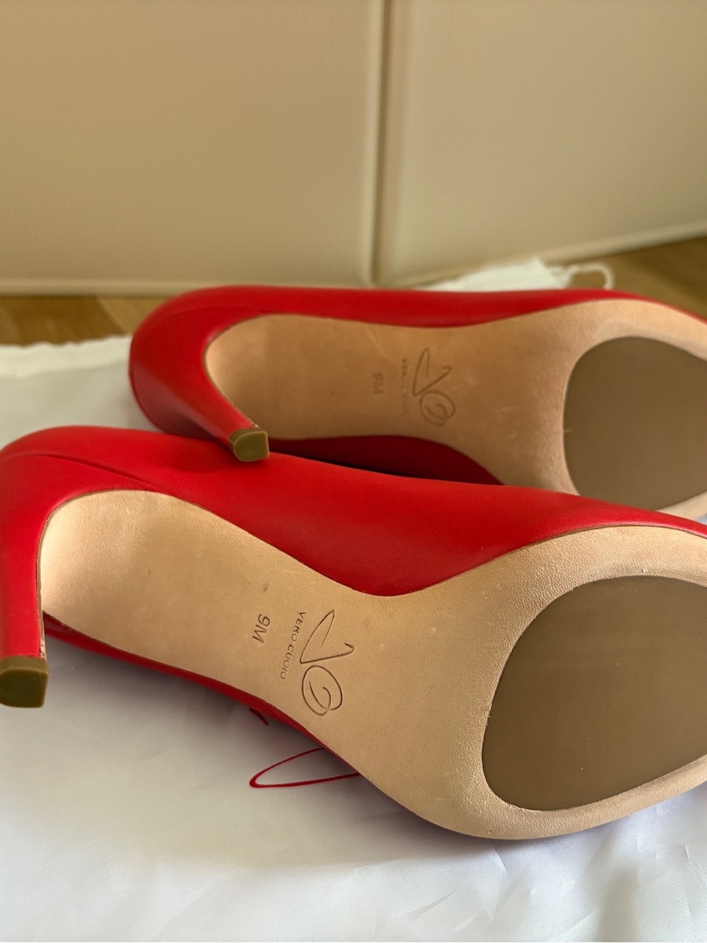 Joan Oloff Rose Red Hot Lux Nappa Size 9 - Picture 2 of 3